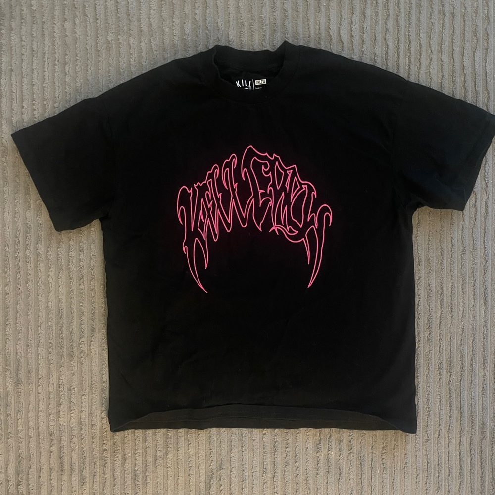 Kill Crew Black and Pink Short Sleeve Tee
